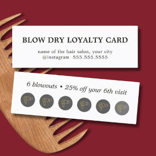 Minimalist Blowout Hair Salon Rewards Loyalty Card