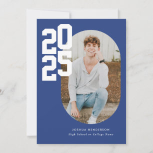 Minimalist Blue 2025 Photo Graduation Announcement