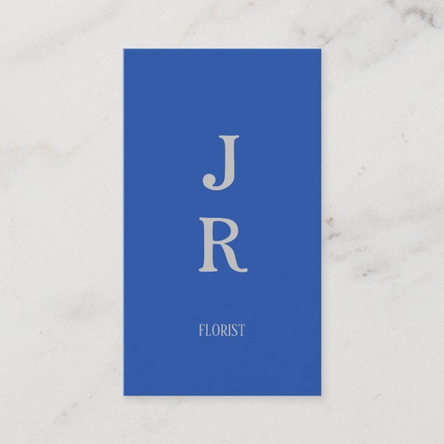 Minimalist blue and gray business card (Front)