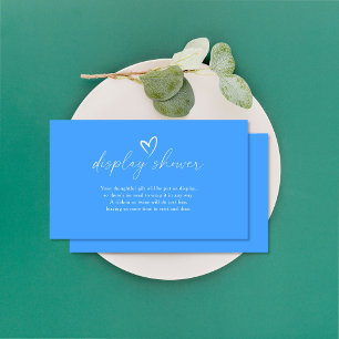 Minimalist blue baby shower display shower enclosure card