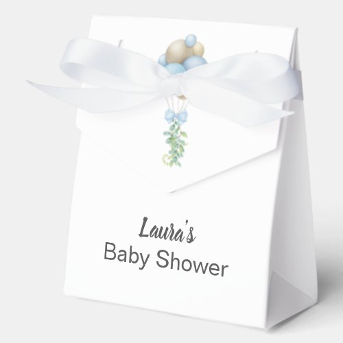 Minimalist Blue Balloons Boy Baby Shower Favor Boxes