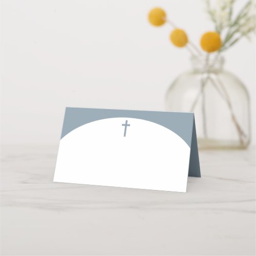 Minimalist Blue baptism place cards