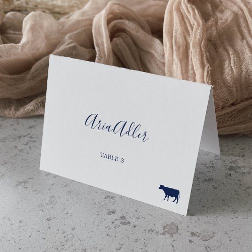 Minimalist  Blue Beef Meal Option Place Cards