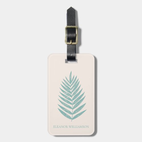 Minimalist Blue Botanical Personalized Stylish Luggage Tag