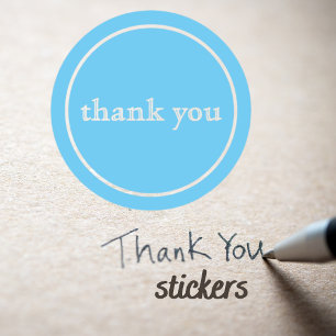 Minimalist Blue Business Thank You Stickers