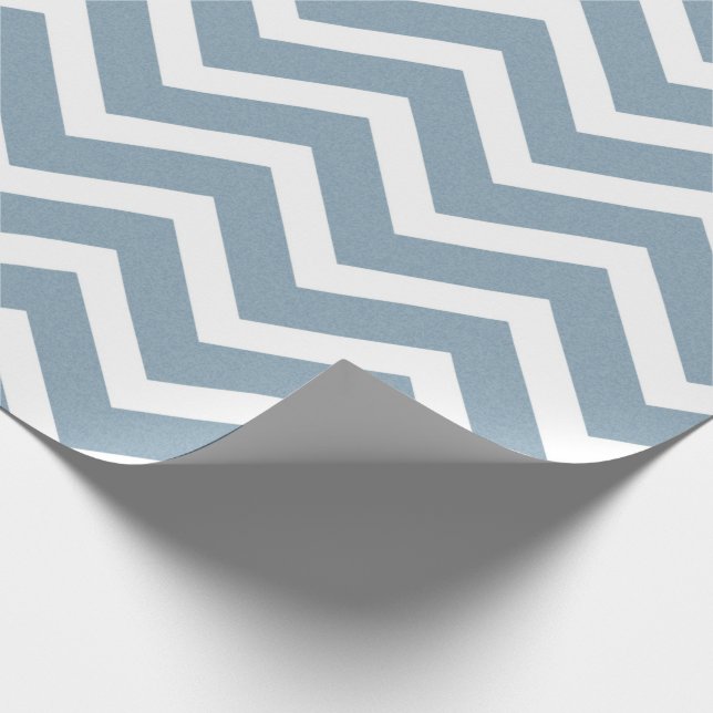 Minimalist Blue Chevron Wrapping Paper (Corner)