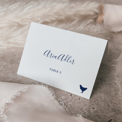 Minimalist  Blue Chicken Meal Option Place Cards