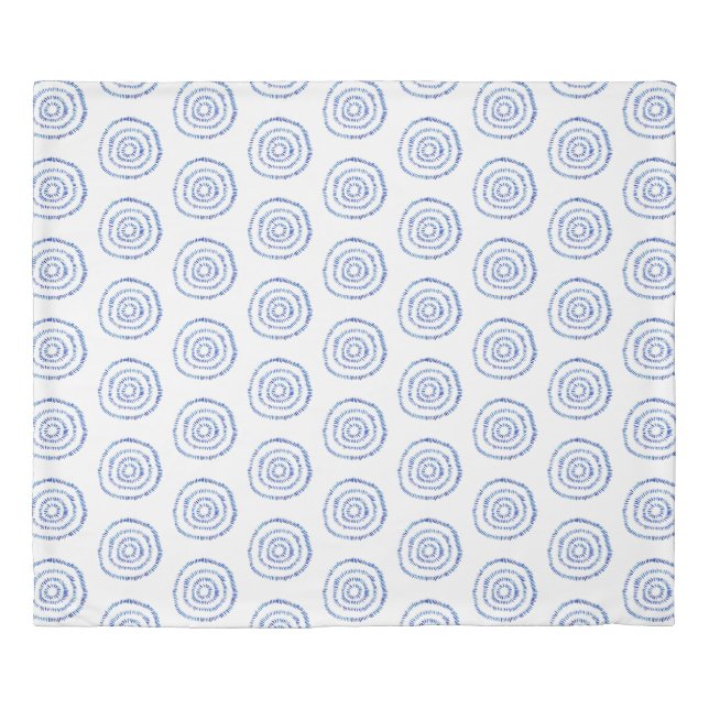 Minimalist Blue Circle Pattern Medium  Duvet Cover (Front)