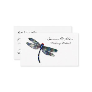 Minimalist Blue Dragonfly Business Card