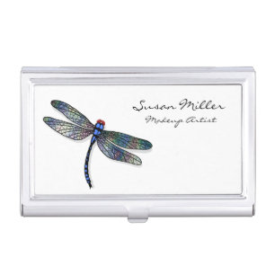 Minimalist Blue Dragonfly Business Card Holder