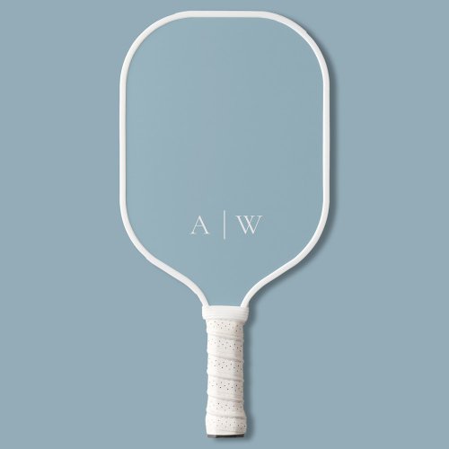 Minimalist Blue Elegant Monogram Pickleball Paddle