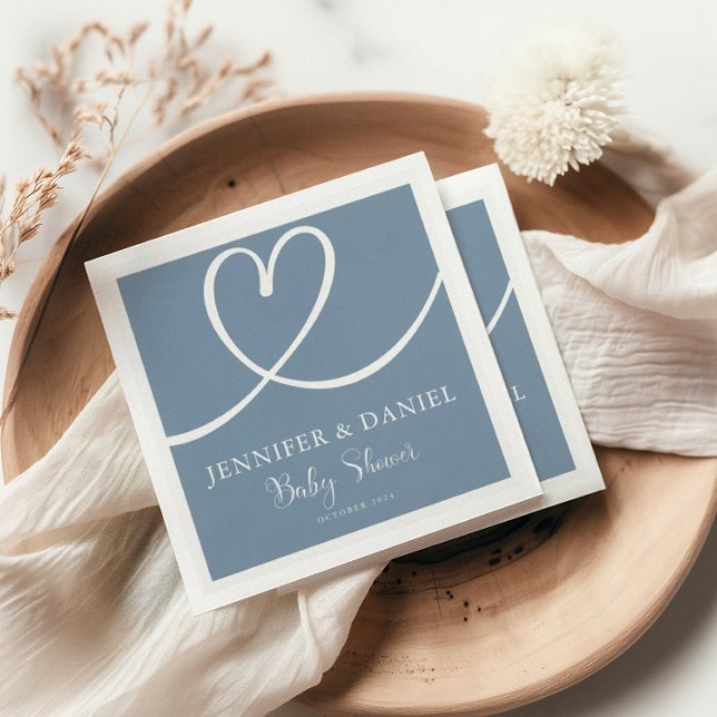 Minimalist Blue Elegant Oh Baby Shower Napkins (Creator Uploaded)
