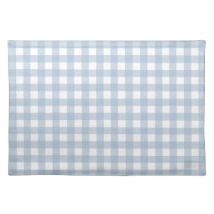 Minimalist Blue Gingham Plaid Pattern Cloth Placemat