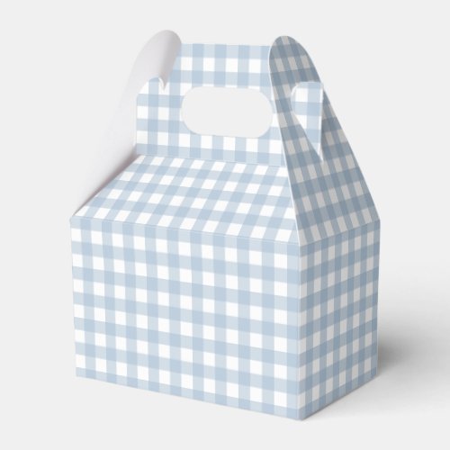 Minimalist Blue Gingham Plaid Pattern Favor Boxes