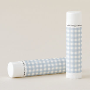 Minimalist Blue Gingham Plaid Pattern Lip Balm