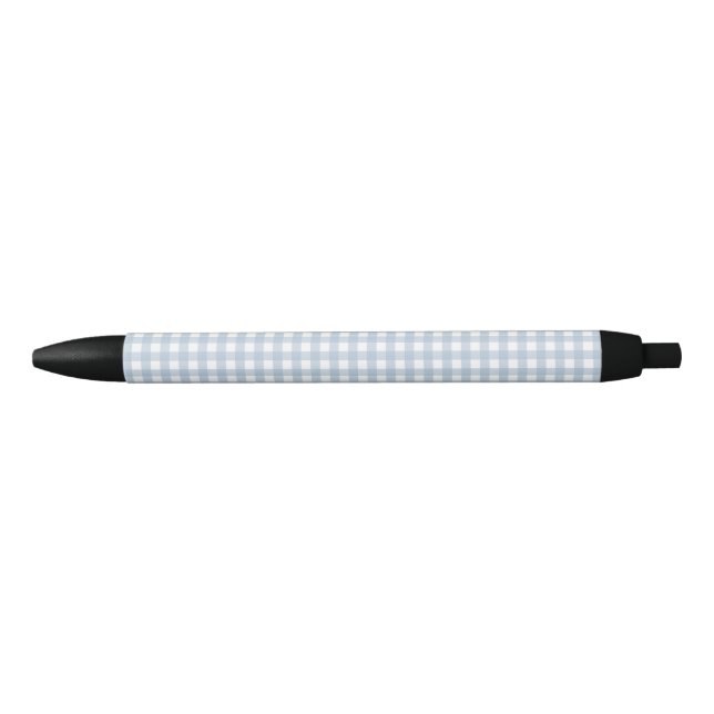 Minimalist Blue Gingham Plaid Pattern Pen (Front)