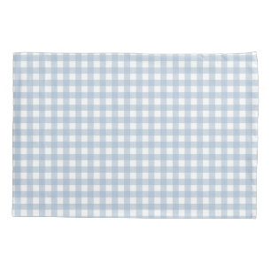 Minimalist Blue Gingham Plaid Pattern Pillow Case