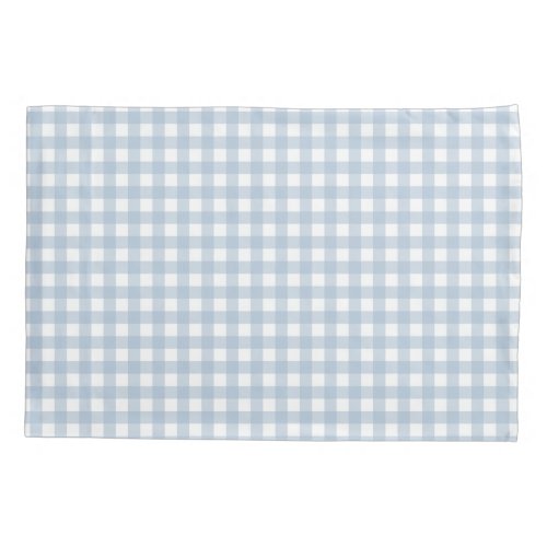Minimalist Blue Gingham Plaid Pattern Pillow Case