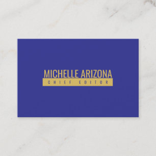 Minimalist Blue & Gold Color Professional Modern Business Card
