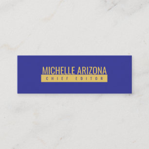 Minimalist Blue & Gold Color Professional Modern Mini Business Card