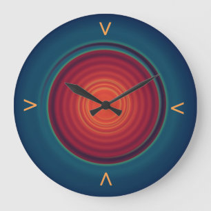Minimalist Blue/Green with Red Center> Wall Clock