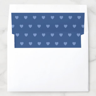 Minimalist Blue Hearts Wedding Envelope Liner