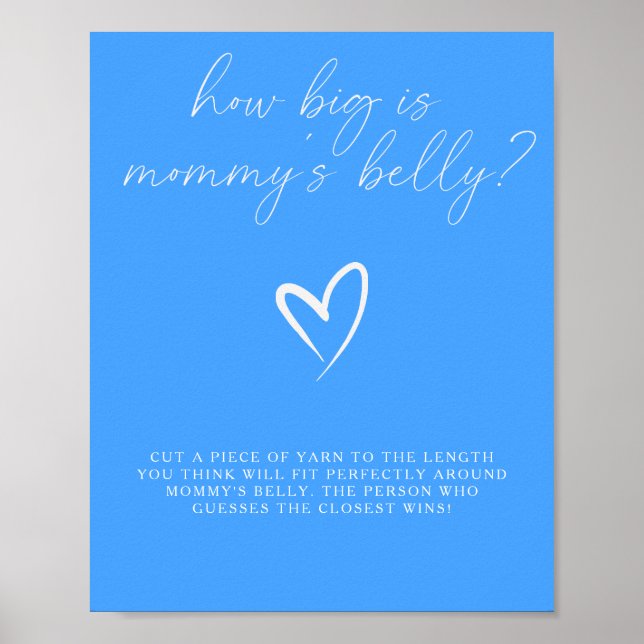 Minimalist blue - how big is mommy's belly game  poster (Front)