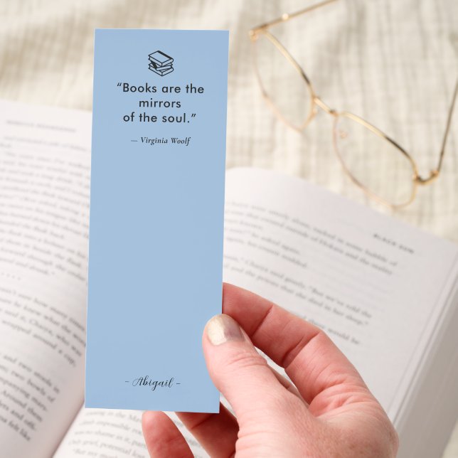 Minimalist Blue Inspirational Quote Typography  Bookmarks (Hand)
