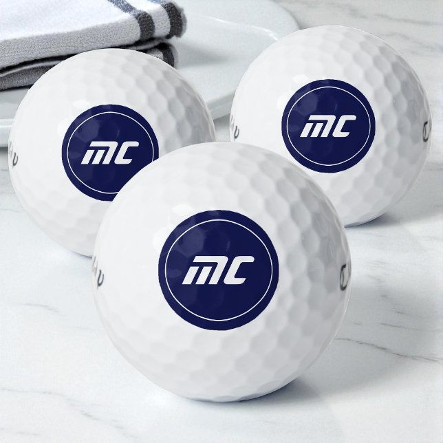 Minimalist Blue Monogram Modern Name Golf Balls (Minimalist Blue Monogram Modern Name Golf Balls)
