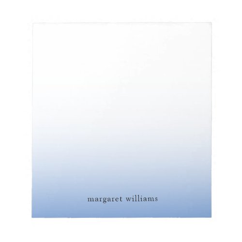 Minimalist Blue Ombre Personalized Notepad