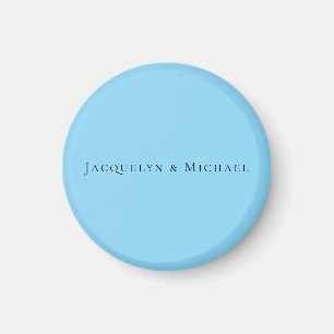 Minimalist Blue Plain Elegant Claasical Name Magnet
