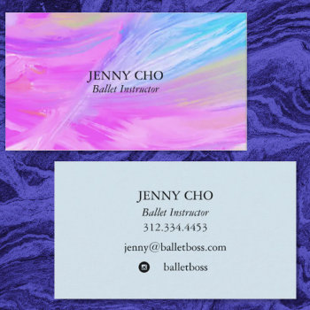 Minimalist Blue Purple  Painting Textured Business Card by ShoshannahScribbles at Zazzle