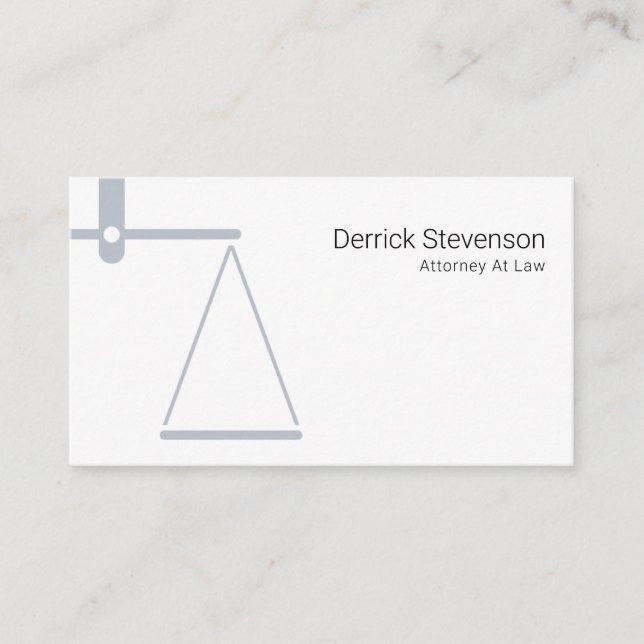 Minimalist Blue Scales of Justice, Law Mediator Business Card (Front)