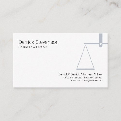 Minimalist Blue Scales of Justice Lawyer Business Card