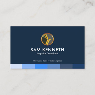 Minimalist Blue Stripe Logistics Consultant Business Card