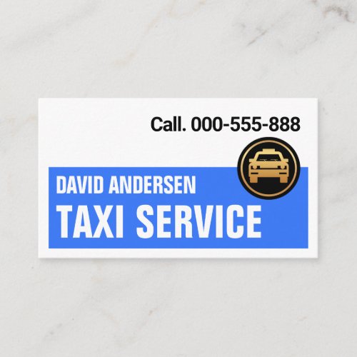 Minimalist Blue Stripe Taxi Cab Driver Business Card