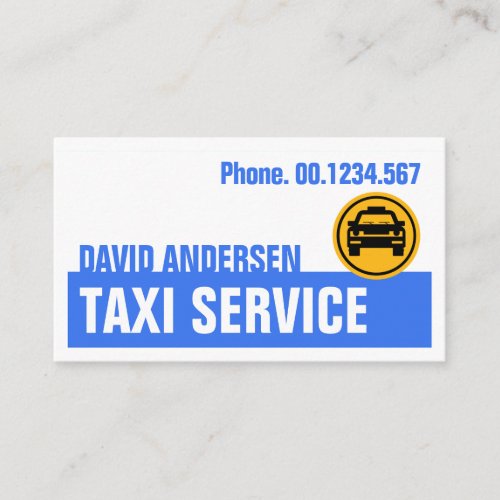 Minimalist Blue Taxi Stripe Driver Business Card