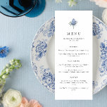 Minimalist Blue Thistle Wedding Menu<br><div class="desc">Minimalist Blue Watercolor Thistle Wedding Menu perfect for a Scottish wedding. Personalize with your names and wedding date and menu.</div>