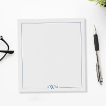 Minimalist Blue Three Letter Monogram