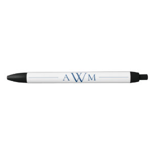 Minimalist Blue Three Letter Monogram Pen