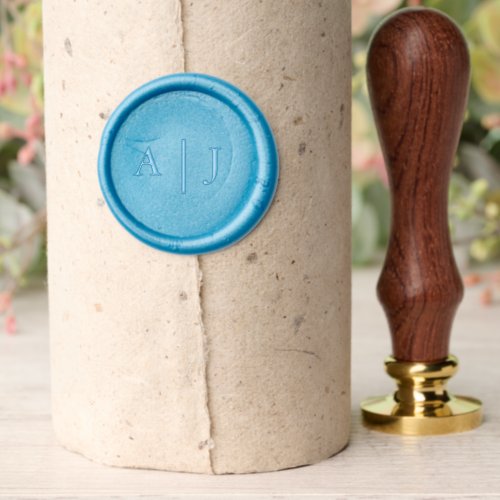 Minimalist Blue Two Monogram Wax Seal Stamp