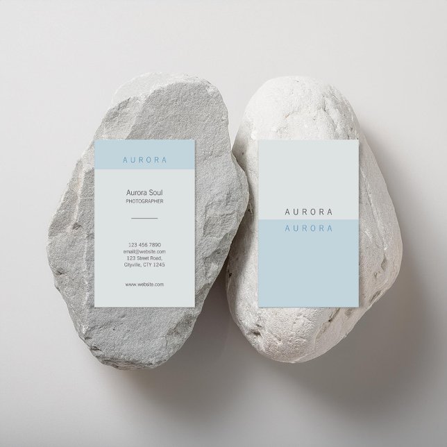 Minimalist Blue Two-Tone Business Card (Creator Uploaded)