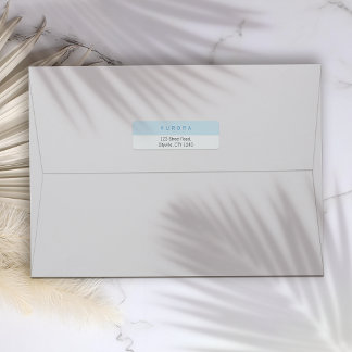 Minimalist Blue Two-Tone Business Card Label