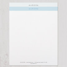 Minimalist Blue Two-Tone Custom Letterhead