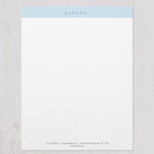Minimalist Blue Two-Tone Letterhead