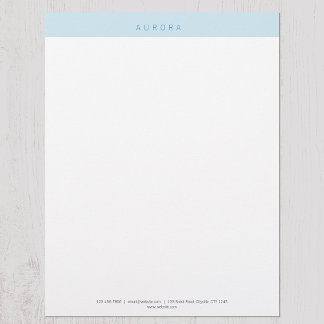 Minimalist Blue Two-Tone Letterhead