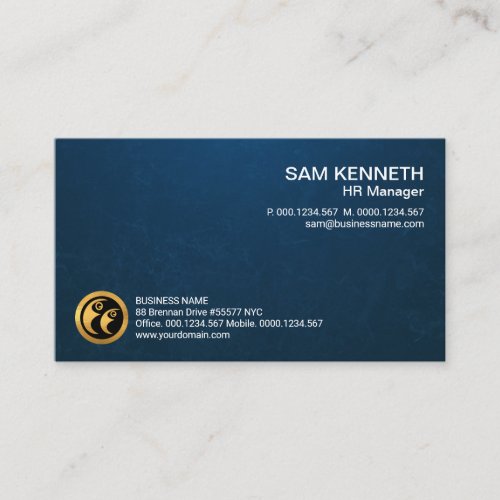 Minimalist Blue Water Grunge Stylish Modern Business Card