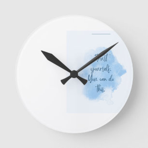 Minimalist Blue Watercolor Wall Clock Modern Clock