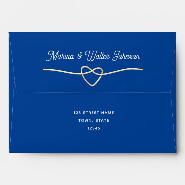 Minimalist Blue Wedding Envelope (Back (Top Flap))