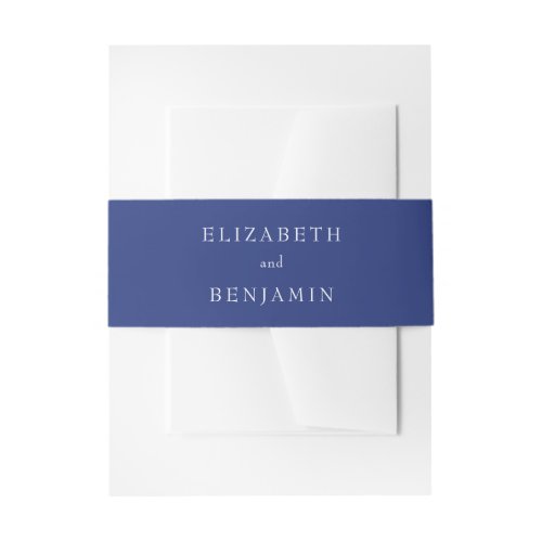 Minimalist Blue Wedding Mediterranean Invitation Belly Band